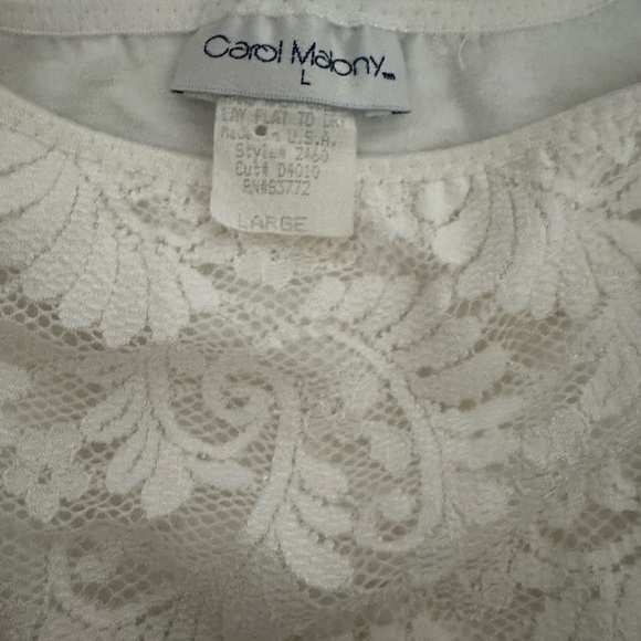 VINTAGE 90’s Carol Malony Ivory Lace Bodysuit- Size Large - Picture 3 of 3
